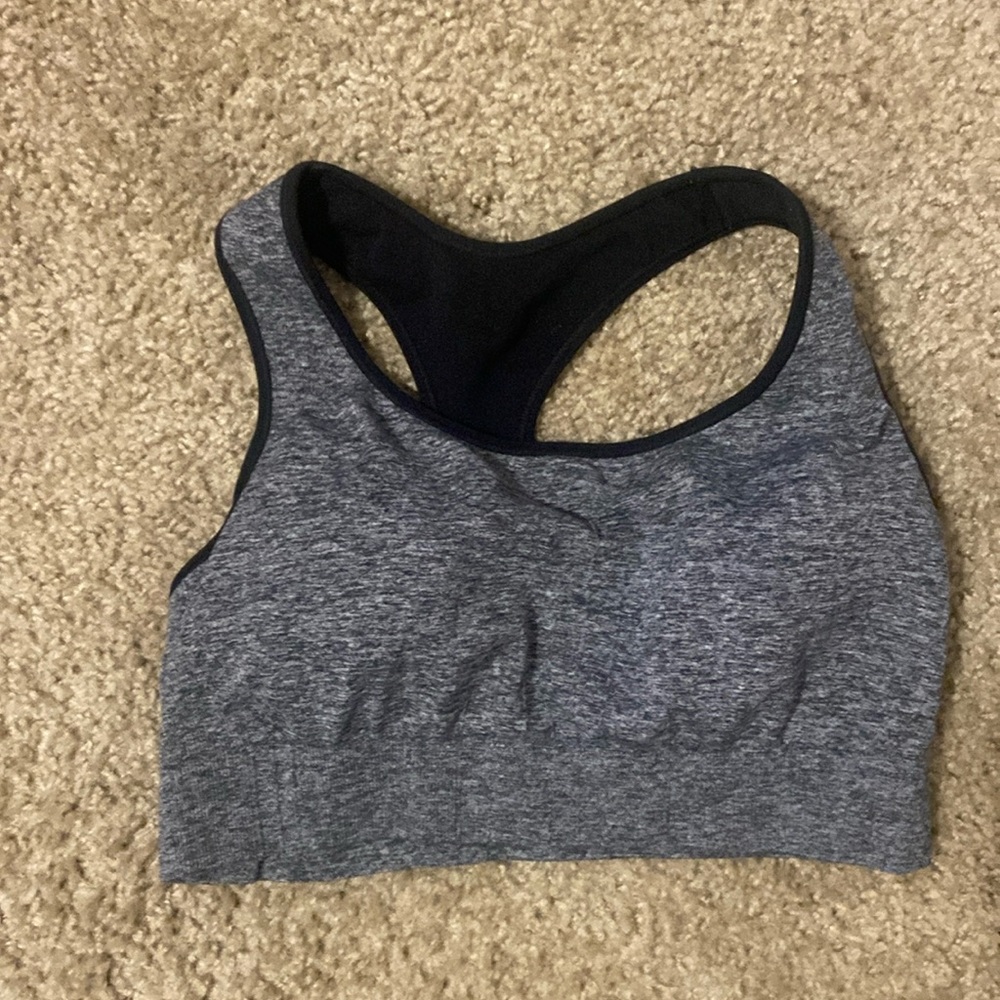 Sports Bra Medium black n gray racer back style